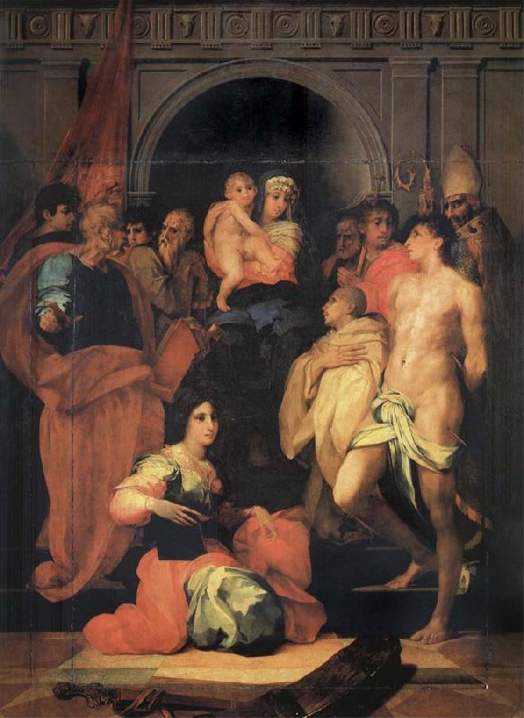 unknow artist The Madonna enthroned, with ten holy